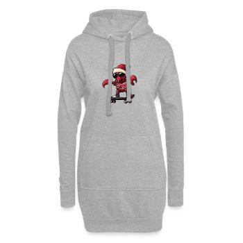 Hummer Krebs Weihnachten Lustig - Hoodie-Kleid - Grau meliert - Vorne