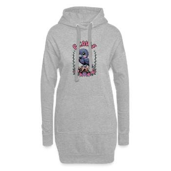 F-CAW-F Lustiges Kawaii Rabe Vogel Lärm Meme T-Shirt - Hoodie-Kleid - Grau meliert - Vorne