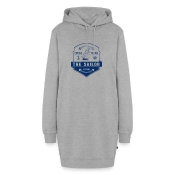 Nautic Design Das Sailor Badge Cruise Travel - Hoodie-Kleid - Grau meliert - Vorne