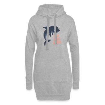 Nautic Design Dolphin Sea A bientôt - Sweat-shirt à capuche long Femme - gris chiné - Devant