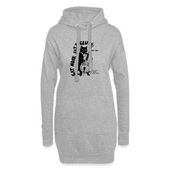 Cat Noir Jazz Club Contrebasse Cat - Sweat-shirt à capuche long Femme - gris chiné - Devant