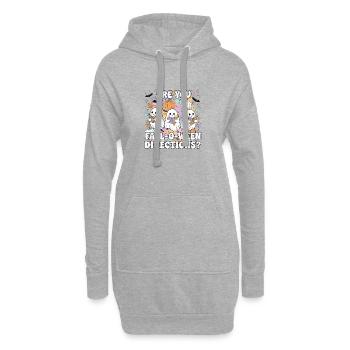 Herbst-O-Ween-Geister-Lesung - Hoodie-Kleid - Grau meliert - Vorne