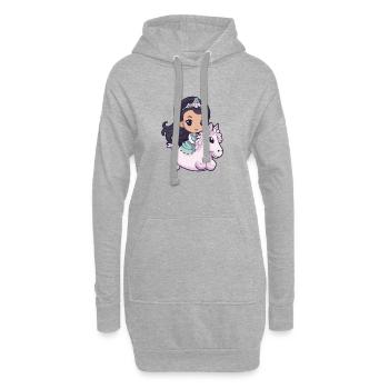 Princesse Cheval Mignon - Sweat-shirt à capuche long Femme - gris chiné - Devant