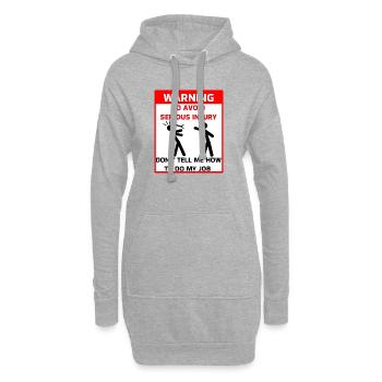 Sicherheitswarnung - Hoodie-Kleid - Grau meliert - Vorne