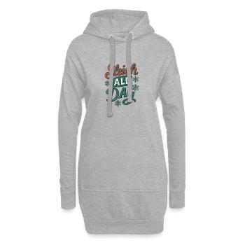 Weihnachten - Ganztägiger Schlitten - Hoodie-Kleid - Grau meliert - Vorne