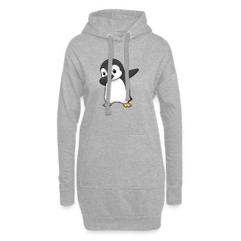 Dabbing Pinguin - Hoodie-Kleid - Grau meliert - Vorne
