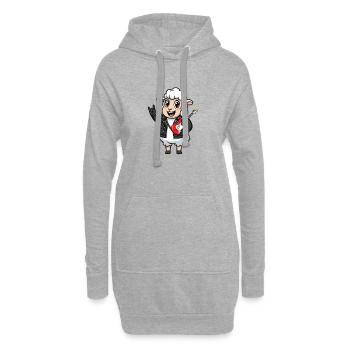 Rocker Sheep avec guitare électrique - Sweat-shirt à capuche long Femme - gris chiné - Devant