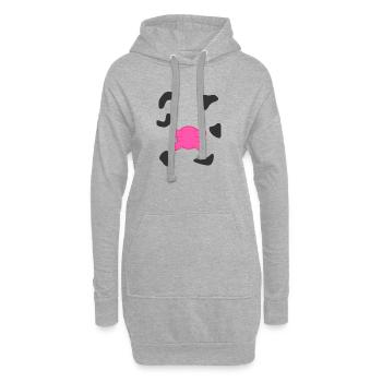 1_cow - Sweat-shirt à capuche long Femme - gris chiné - Devant