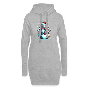 BOwling Christmas Sports Santa Claus - Hoodie Dress - heather grey - Front