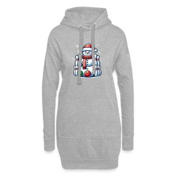BOwling Christmas Sports Santa Claus - Hoodie Dress - heather grey - Front
