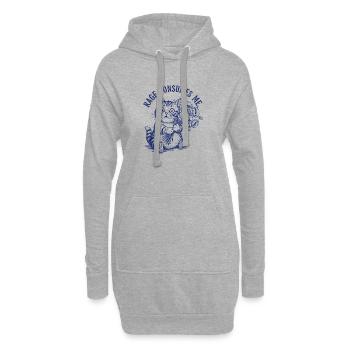 Chat enragé : Félin furieux - Sweat-shirt à capuche long Femme - gris chiné - Devant