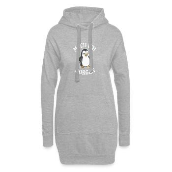 Mach ich Morgen Pinguin - Hoodie-Kleid - Grau meliert - Vorne