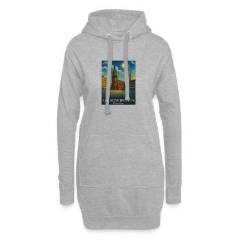 Cathédrale de Gelsenkirchen Ciel étoilé - Sweat-shirt à capuche long Femme - gris chiné - Devant