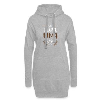 I Love MMA  - Hoodie-Kleid - Grau meliert - Vorne