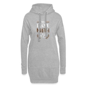 J’adore les maths - Sweat-shirt à capuche long Femme - gris chiné - Devant