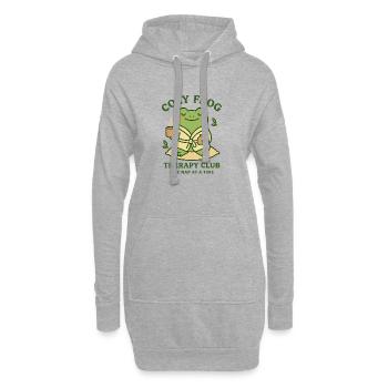 Gemütlicher Frosch im Bademantel - Hoodie-Kleid - Grau meliert - Vorne