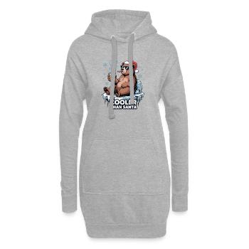 Père Noël drôle Noël avec dicton - Sweat-shirt à capuche long Femme - gris chiné - Devant