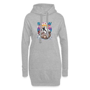 Père Noël drôle Noël avec dicton - Sweat-shirt à capuche long Femme - gris chiné - Devant