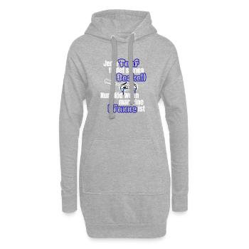 Jeder Topf findet Deckel – Fun Pfanne - Hoodie-Kleid - Grau meliert - Vorne