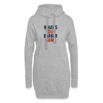 Quel est votre nom de barbier, drôle de mème disant - Sweat-shirt à capuche long Femme - gris chiné - Devant