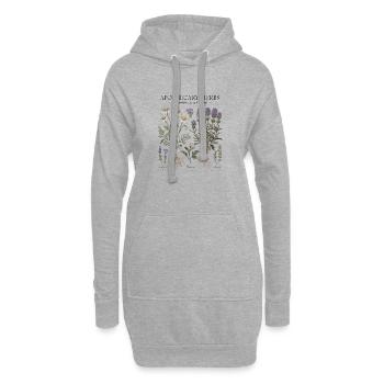 Plantes médicinales Camomille Thym Vintage - Sweat-shirt à capuche long Femme - gris chiné - Devant