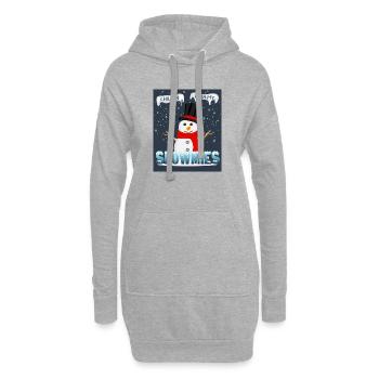 Chillin’ with my snowmies– Winter Design - Hoodie-Kleid - Grau meliert - Vorne