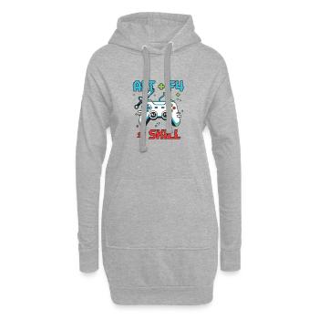 Alt F4 Pixel Gamer Motiv - Hoodie-Kleid - Grau meliert - Vorne