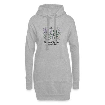 Teintures Végétales – Lavande & Sauge - Sweat-shirt à capuche long Femme - gris chiné - Devant