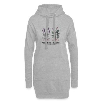 Lavande & Sauge - Herbes médicinales botaniques - Sweat-shirt à capuche long Femme - gris chiné - Devant