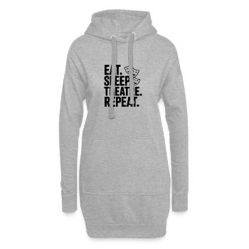 Eat Sleep Theatre Repeat - Hoodie-Kleid - Grau meliert - Vorne