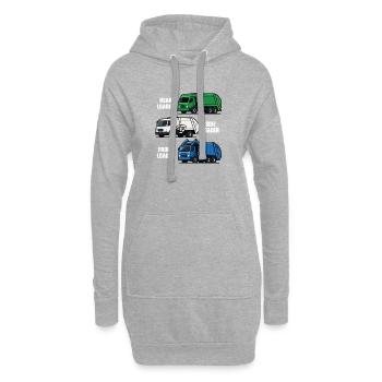 Garbage Truck Funny Garbage Day Garbage Truck - Hoodie Dress - heather grey - Front