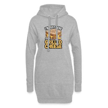 Amateur de fromage grillé - Je suis juste ici - Sweat-shirt à capuche long Femme - gris chiné - Devant