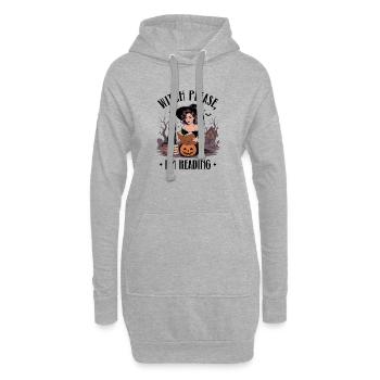 Lecture de sorcière par Pumpkin Night - Sweat-shirt à capuche long Femme - gris chiné - Devant