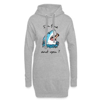 Hai Surfen Humor Lustig Ozean Strand Geschenk Surfen - Hoodie-Kleid - Grau meliert - Vorne