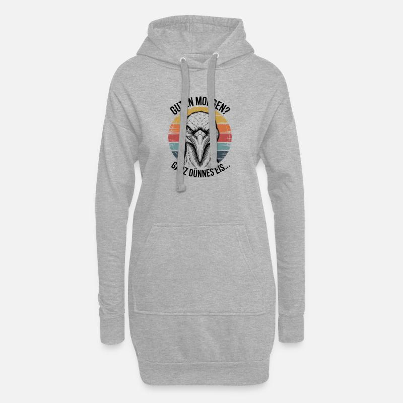 Storch Dünnes Eis Art - Hoodie-Kleid - Grau meliert