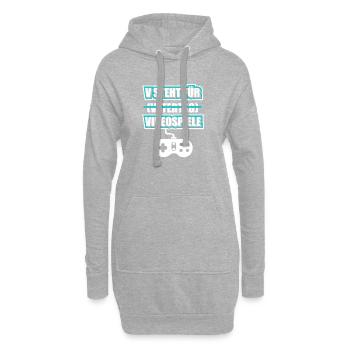 Fête des Pères Père Gamer Jeux Vidéo Papa - Sweat-shirt à capuche long Femme - gris chiné - Devant