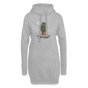 Tag 92 – immer noch keine Tomaten - Hoodie-Kleid - Grau meliert - Vorne