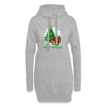 Weihnachtsbaum mit Geschenken - Hoodie-Kleid - Grau meliert - Vorne