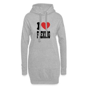 I love flexing Bodybuilding Gym Workout - Hoodie-Kleid - Grau meliert - Vorne