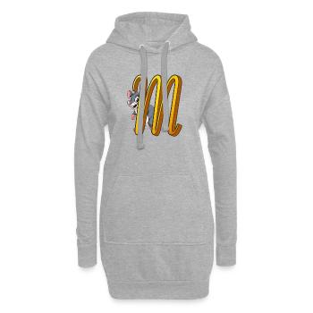 BUCHSTABE M - Hoodie-Kleid - Grau meliert - Vorne