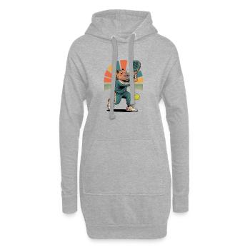 Capybara joue au padel dans un style rétro - Sweat-shirt à capuche long Femme - gris chiné - Devant