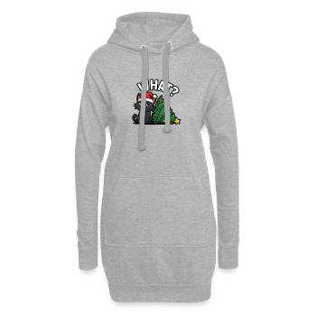 Lustige Katze Weihnachtsstimmung - Hoodie-Kleid - Grau meliert - Vorne