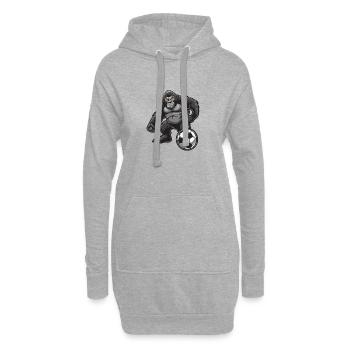 Gorilla Fußball - Hoodie-Kleid - Grau meliert - Vorne