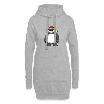 Panda-Rucksack Ready Back to School 2026 Vibes - Hoodie-Kleid - Grau meliert - Vorne