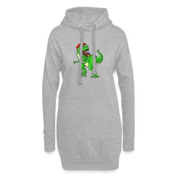 Dinosaure rugissant de la rentrée scolaire pour les enfants - Sweat-shirt à capuche long Femme - gris chiné - Devant