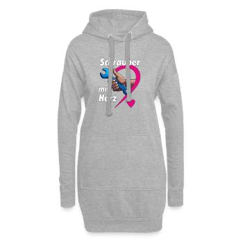 Tournevis avec CŒUR - Sweat-shirt à capuche long Femme - gris chiné - Devant