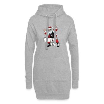 Headbanging Santa - Heavy Xmas - Hoodie Dress - heather grey - Front