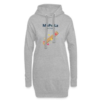 Holzstab voller Herzen und Sterne, die MoPraLa... - Hoodie-Kleid - Grau meliert - Vorne