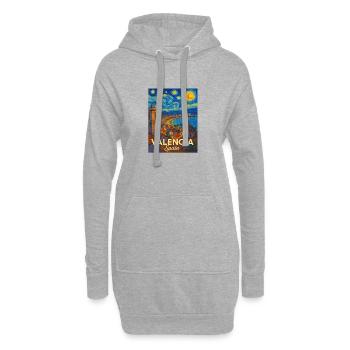 Valence, Espagne - Sweat-shirt à capuche long Femme - gris chiné - Devant