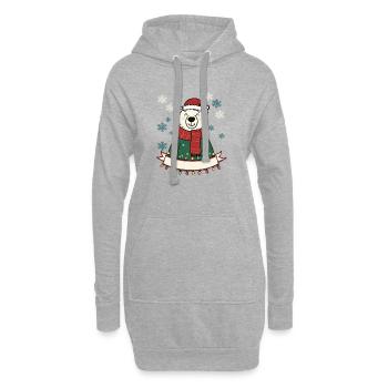Polar Bär Weihnachtszauber - Hoodie-Kleid - Grau meliert - Vorne